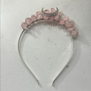 Pink Crystal Crescent Moon Headband